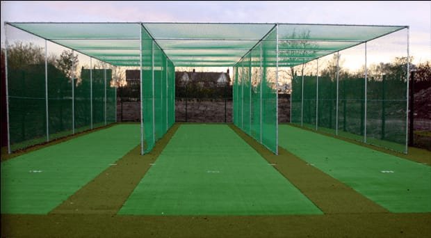 Sports net enclosure installed around a practice area